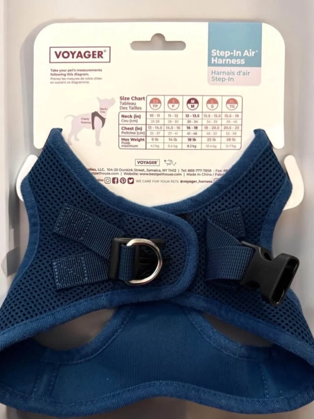 Voyager Step In Air Mesh Dog Harness Medium Navy Blue NWT